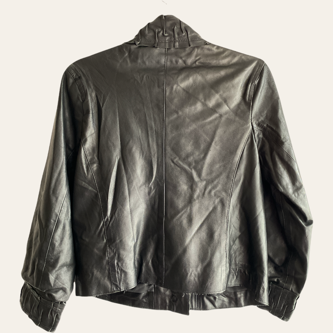 Neiman marcus black leather jacket online