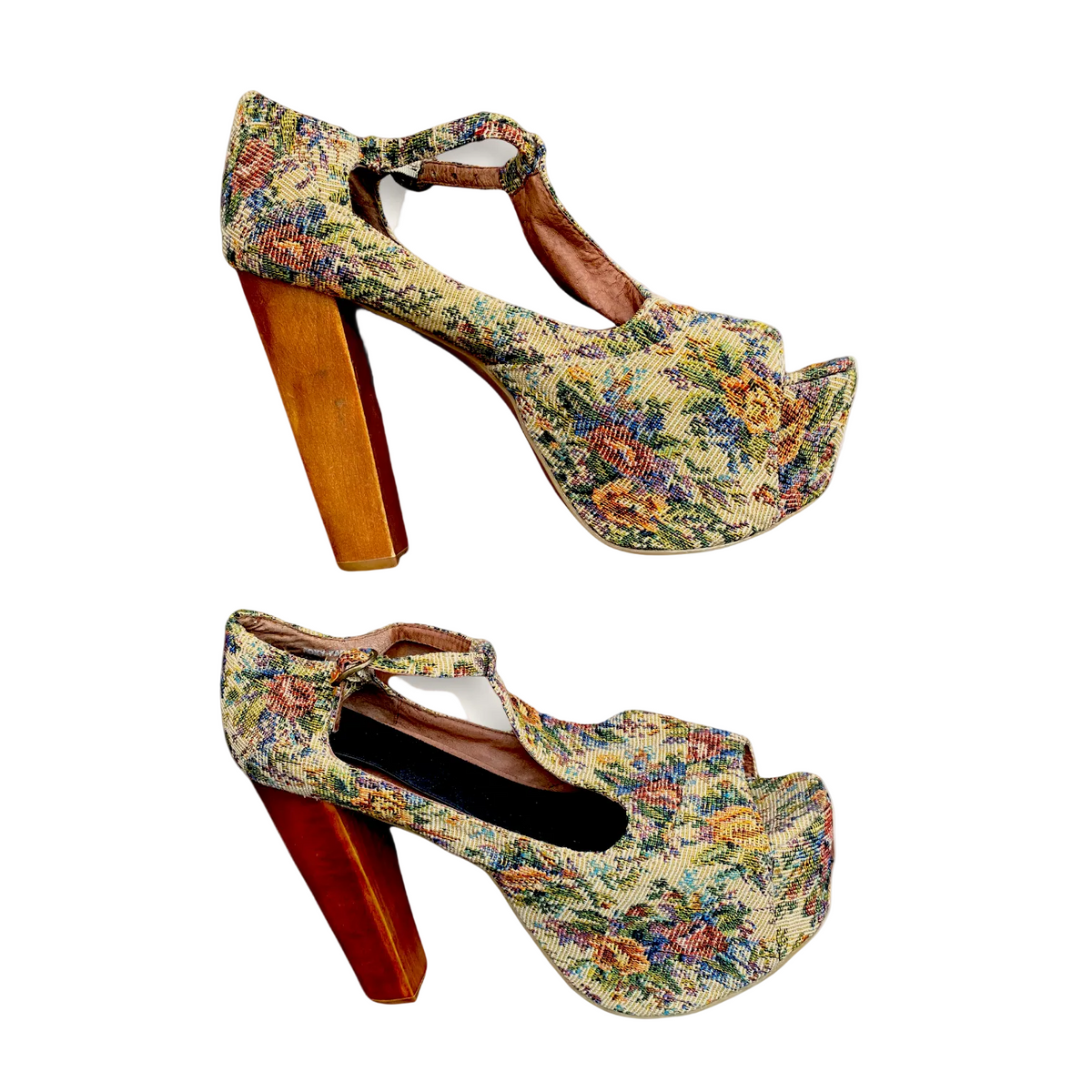 Cross Stitch Platform Heels