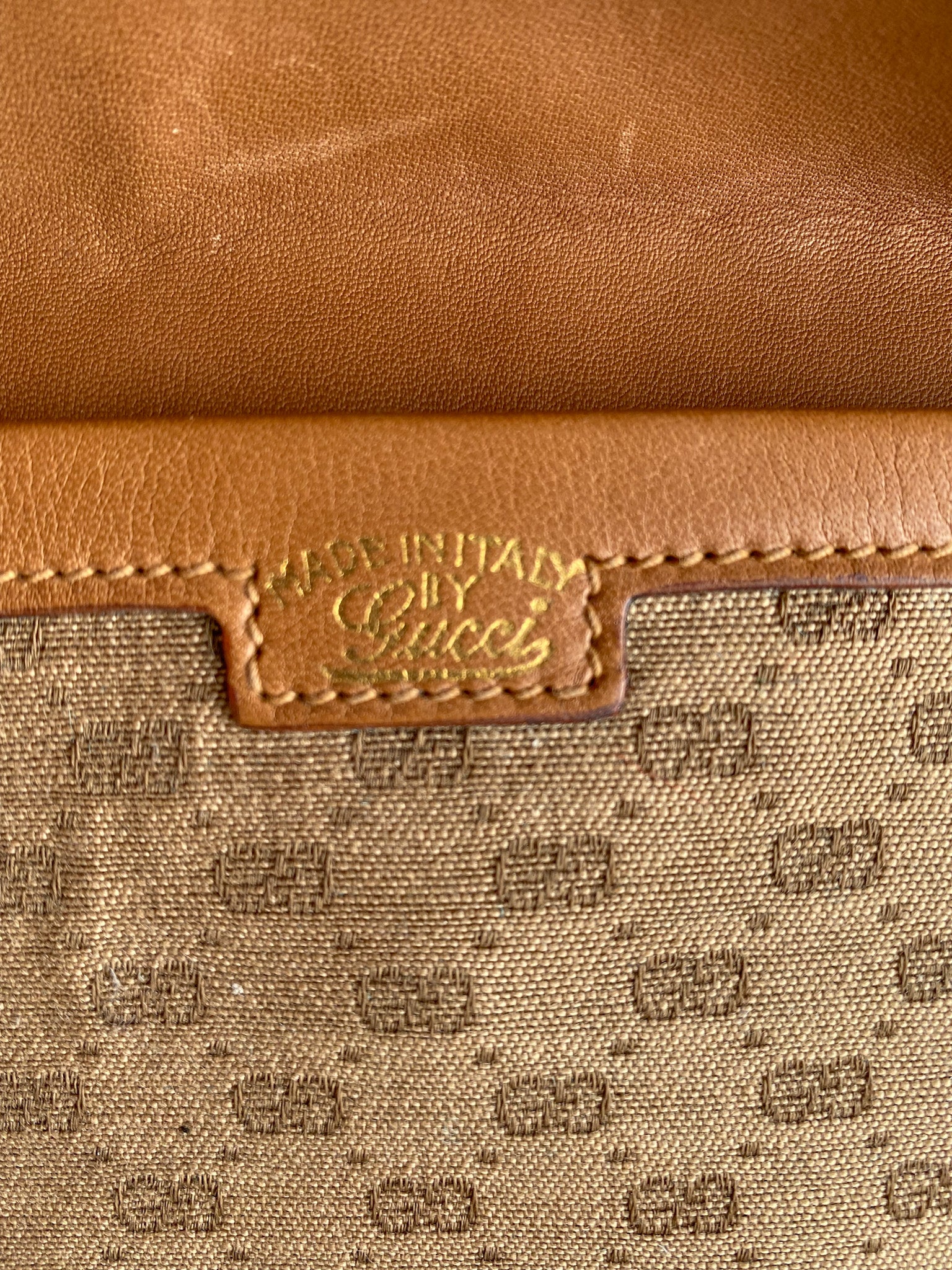 Vintage 70s GUCCI Bag / 1970s Gucci Leather Canvas Logo Bag / -  Sweden