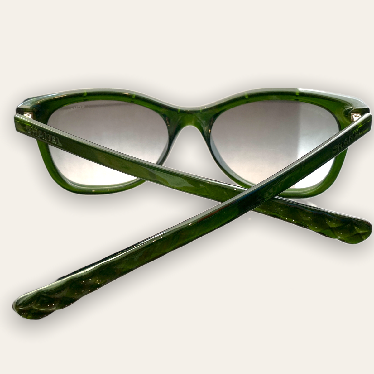 Chanel Jade Green Chain Sunglasses
