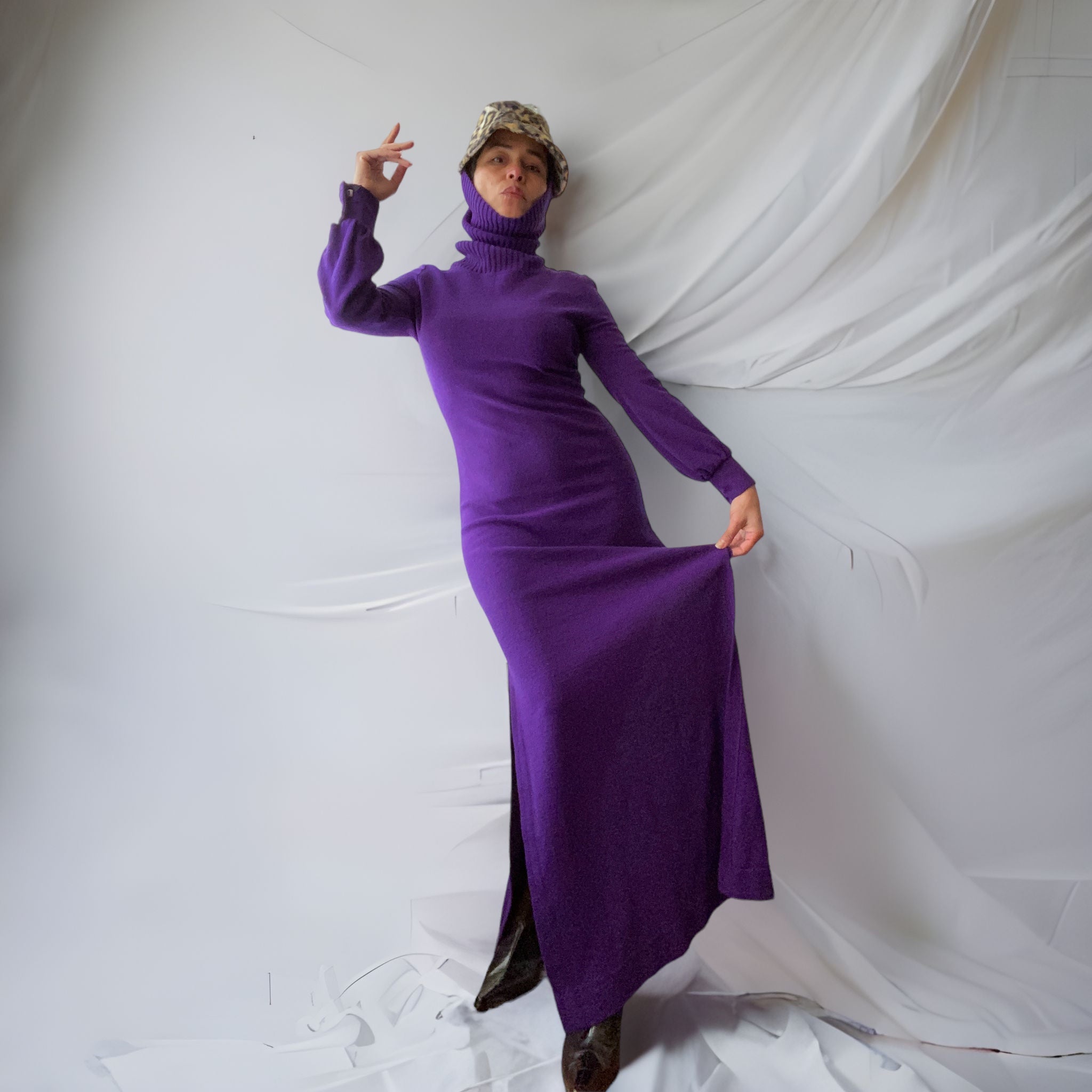 purple turtleneck dress Camellia Turtleneck Dress (Purple)
