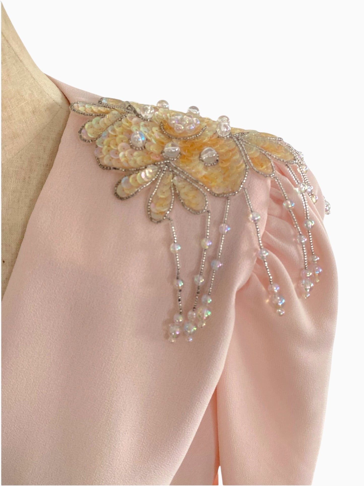 80s 90s Ruched Pink Jacket Embellished Epaulettes