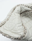 Chanel Matelasse Leather Chain  Hobo Shoulder Bag White