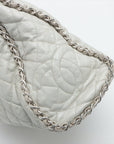 Chanel Matelasse Leather Chain  Hobo Shoulder Bag White