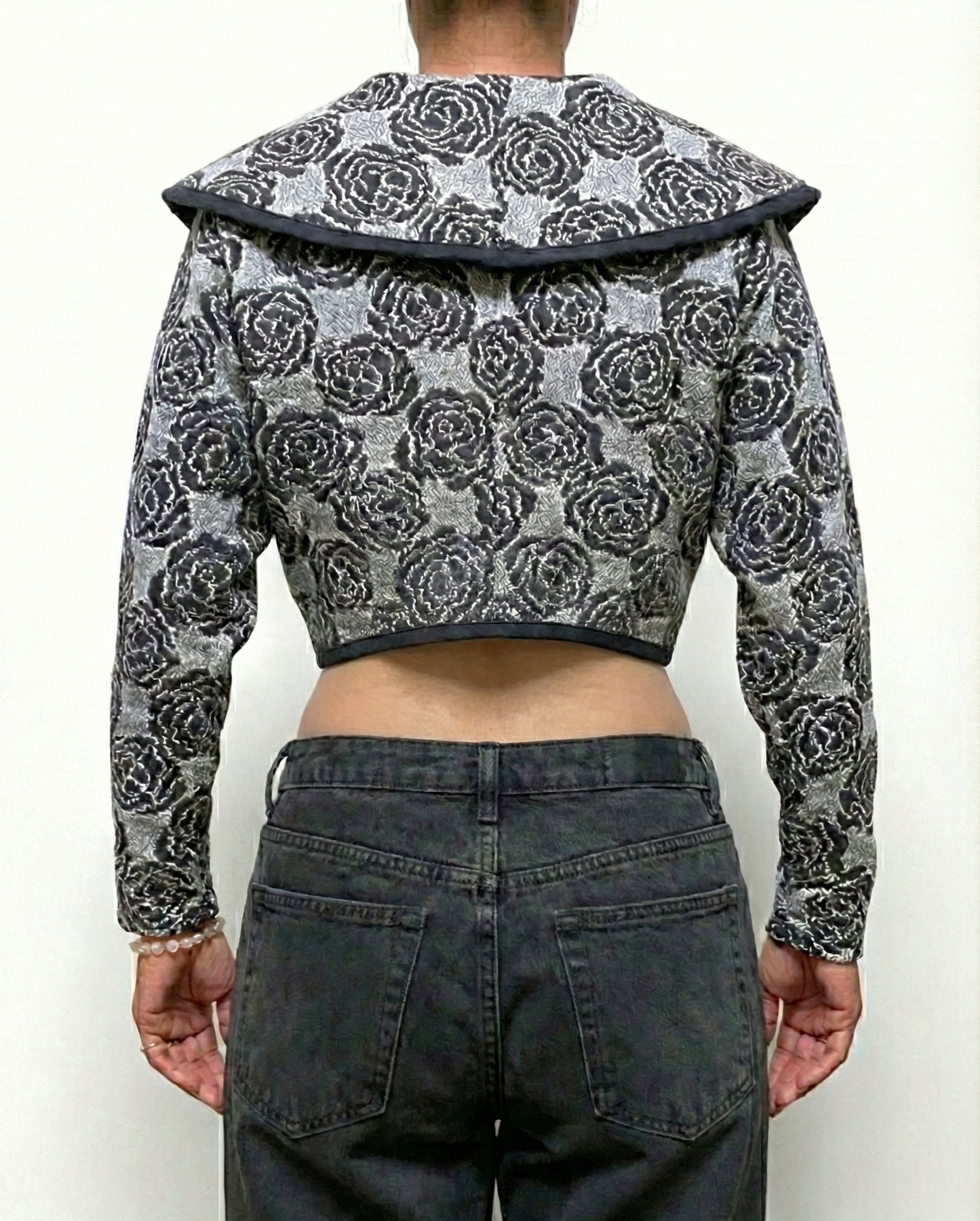 Celia Tejada Knit Rose Jacket Capelet Collar