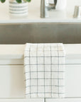 Stone Washed Linen Tea Towel - Windowpane