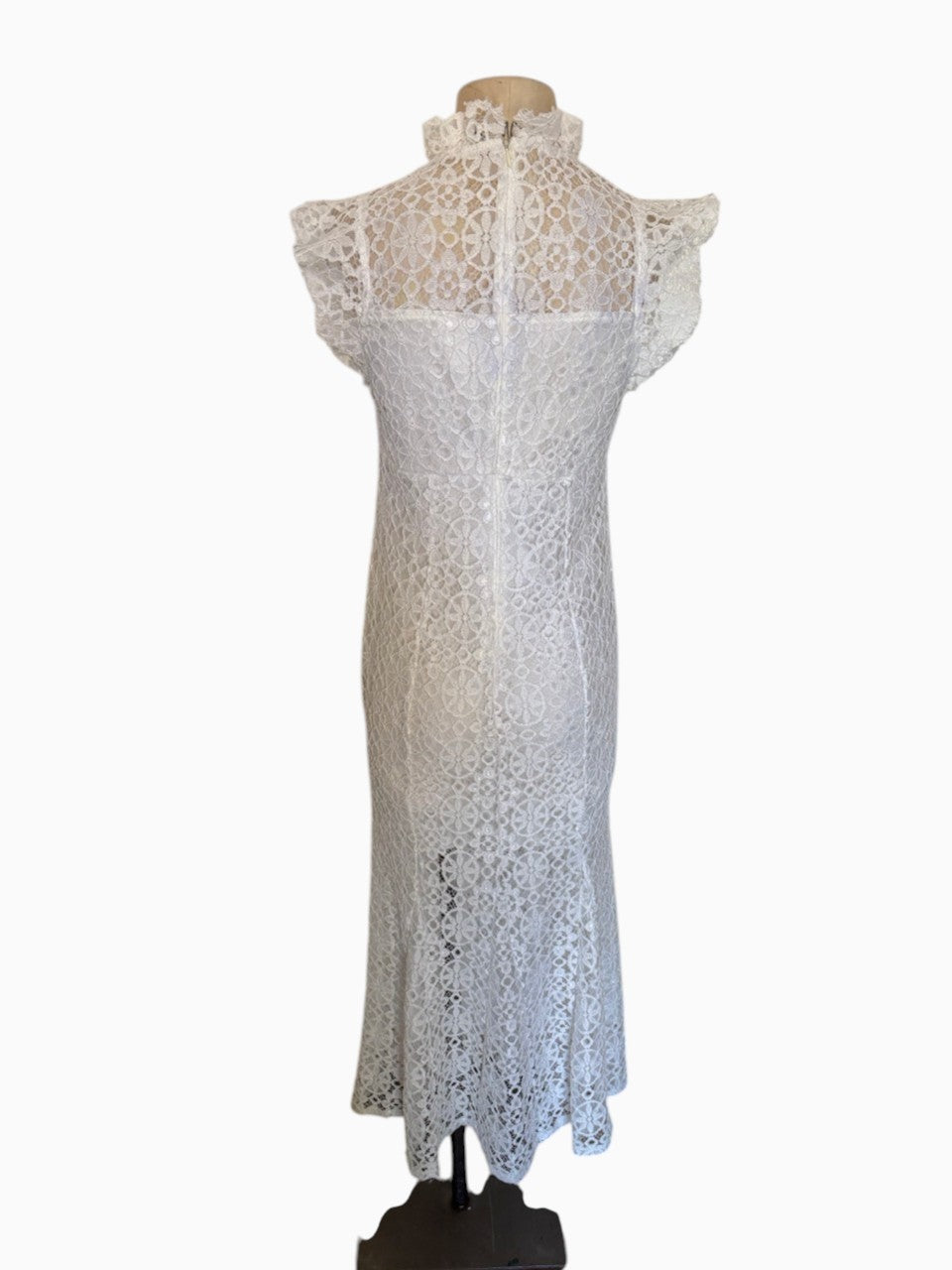 1990s White Lace Maxi