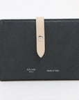 Celine Medium Bifold  Leather Compact Wallet Black x Cream