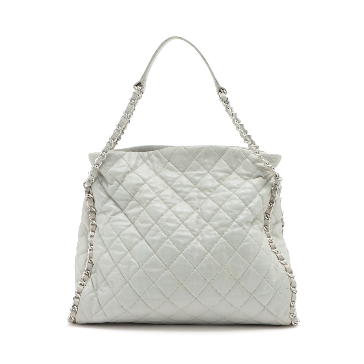 Chanel Matelasse Leather Chain  Hobo Shoulder Bag White