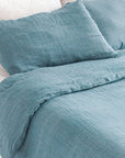 Linen Duvet Cover Set - Denim Blue