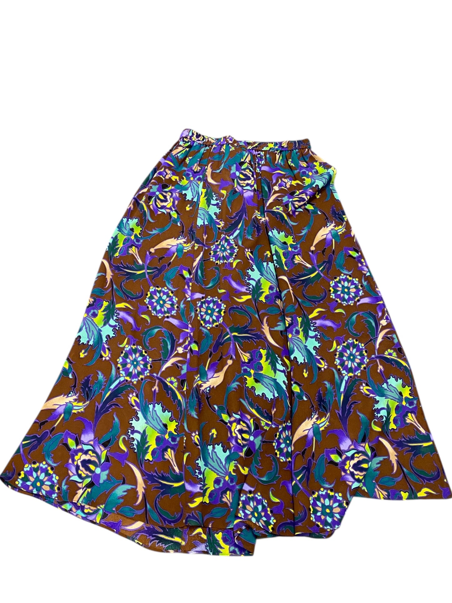 Colorful patterned skirt on a white background