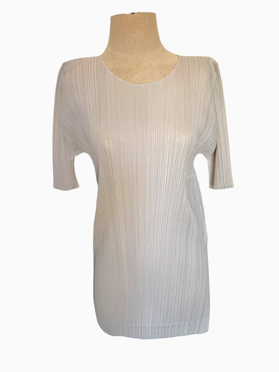 ISSEY MIYAKE Pleats Please Ivory Blouse