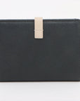 Celine Medium Bifold  Leather Compact Wallet Black x Cream