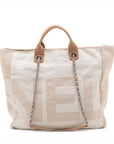 Chanel Canvas Deauville Tote Bag Light Beige