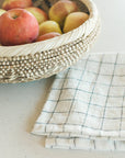 Stone Washed Linen Tea Towel - Windowpane