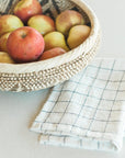 Stone Washed Linen Tea Towel - Windowpane