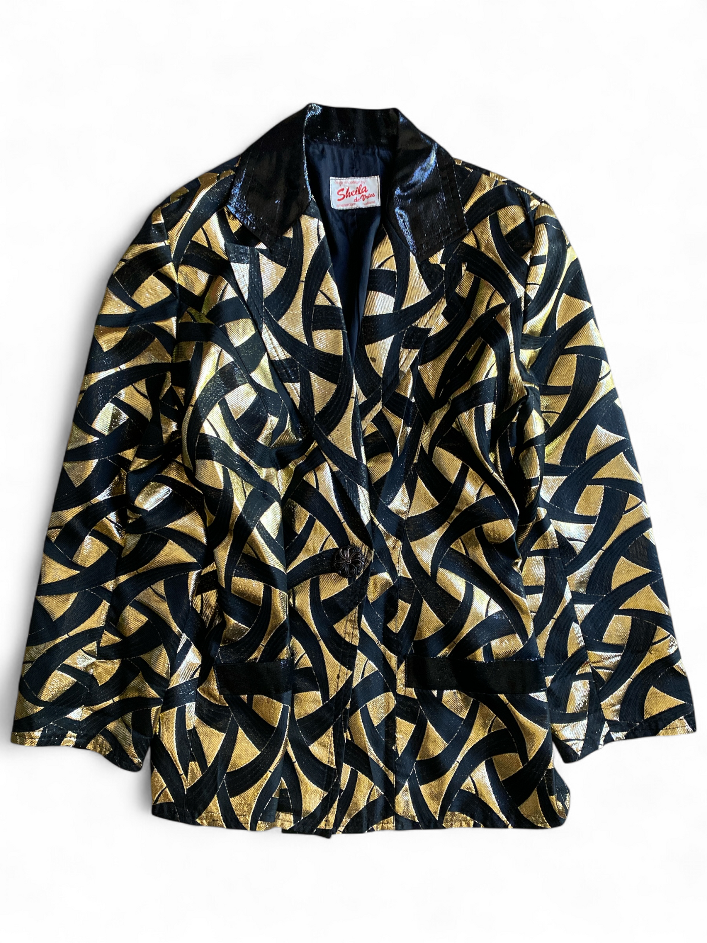 Sheila De Vries Black Gold Lamé Jacket