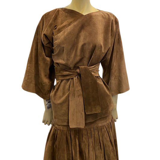 Jean Muir Brown Suede 3-Piece Set