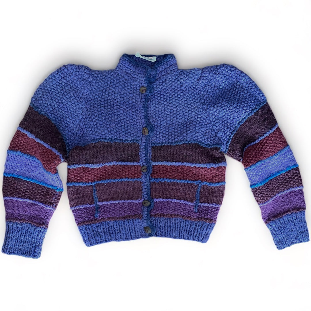 Cozy Colorful Peruvian Wool Cardigan Sweater