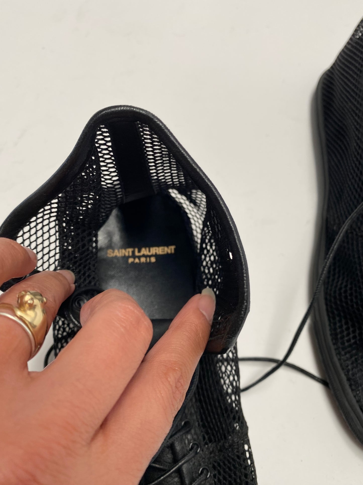 Saint Laurent Mesh High Top Sneakers