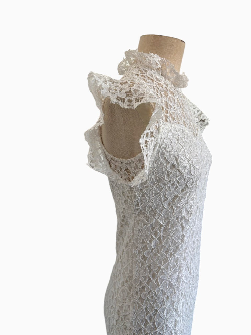 1990s White Lace Maxi