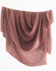 Stone Washed Linen Throw - Ash Rose