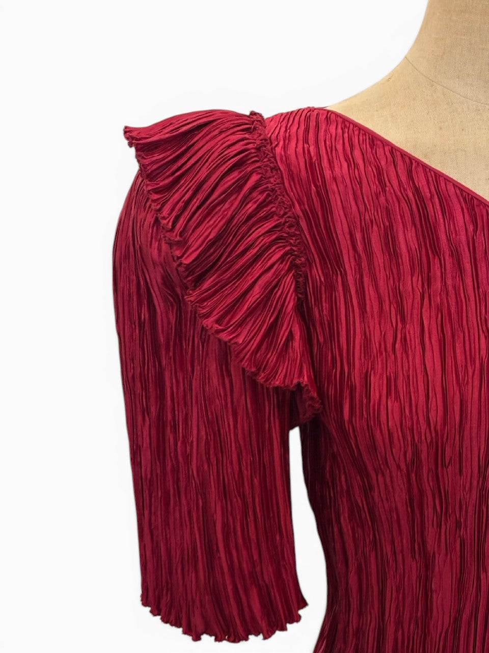 Mary McFadden Silk Pleated Top