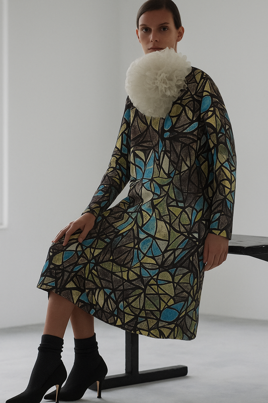 Marni Abstract Print Cocoon Dress