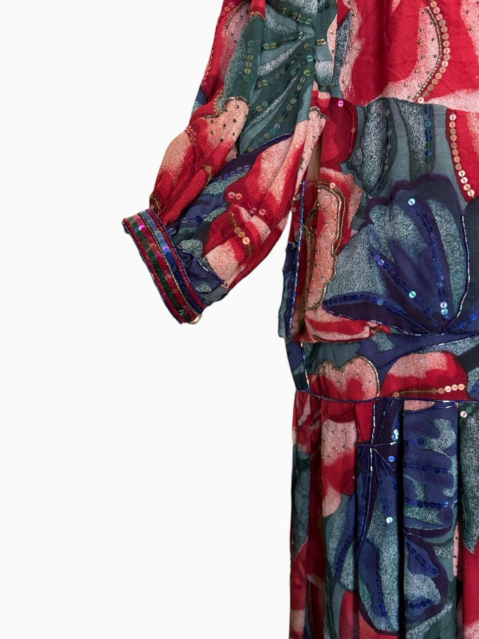 Floral Watercolor Print Dropwaist Dress