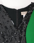 Emilio Pucci  Sequins Rayon Dress Black x Green