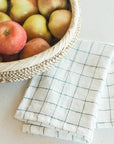 Stone Washed Linen Tea Towel - Windowpane