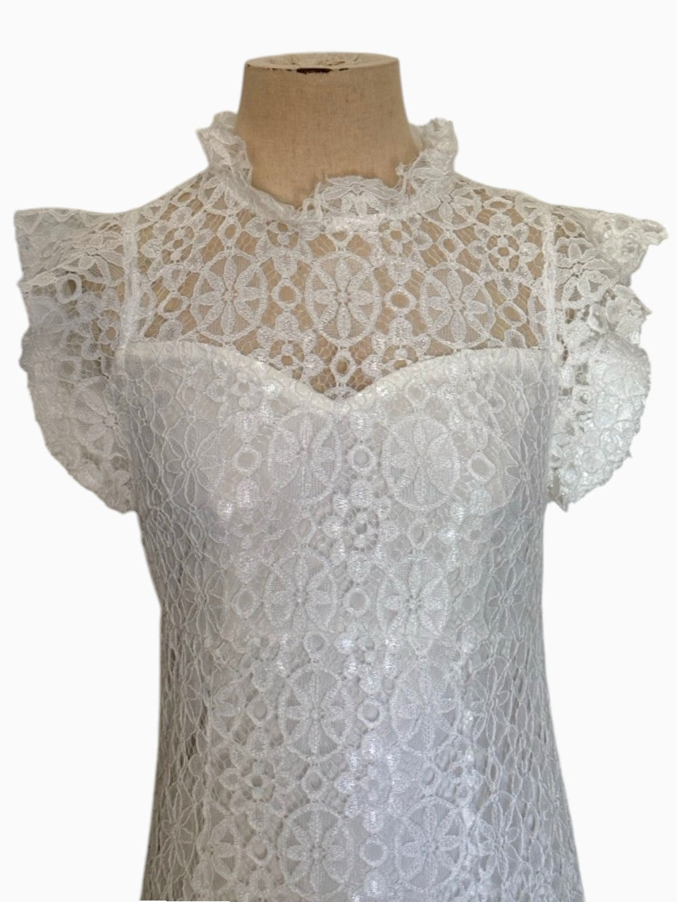 1990s White Lace Maxi
