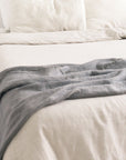 Stone Washed Linen Throw - Oyster