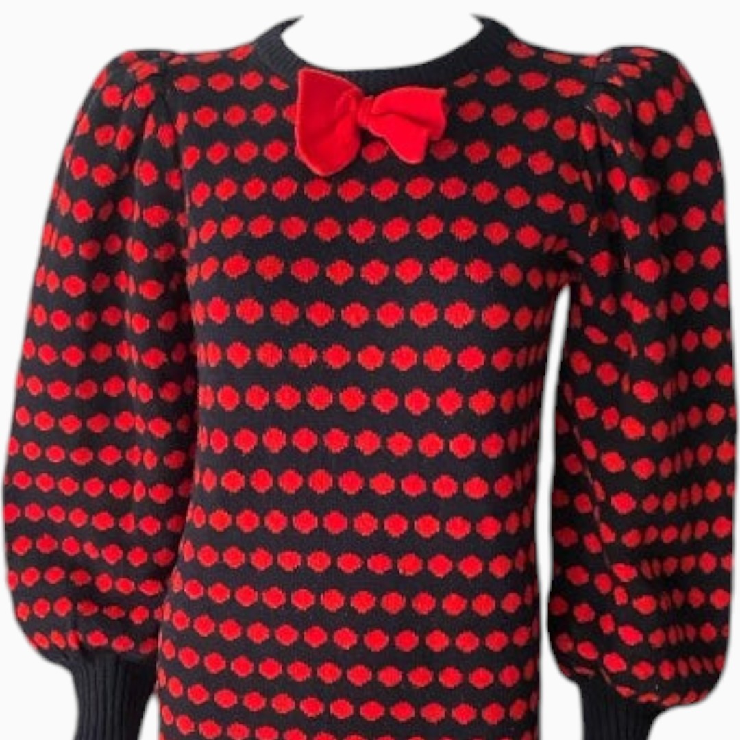Dressy Tessy Navy Dress Red Dots & Bow