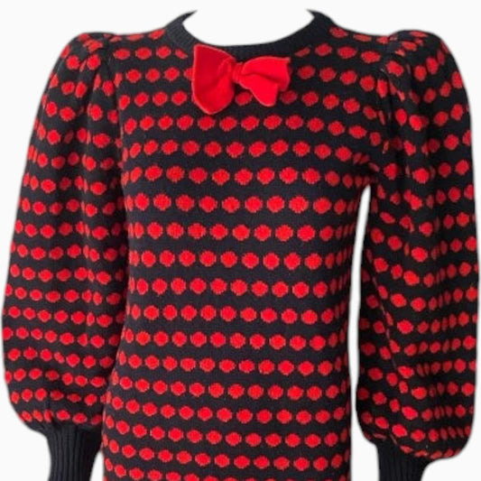 Dressy Tessy Navy Dress Red Dots & Bow