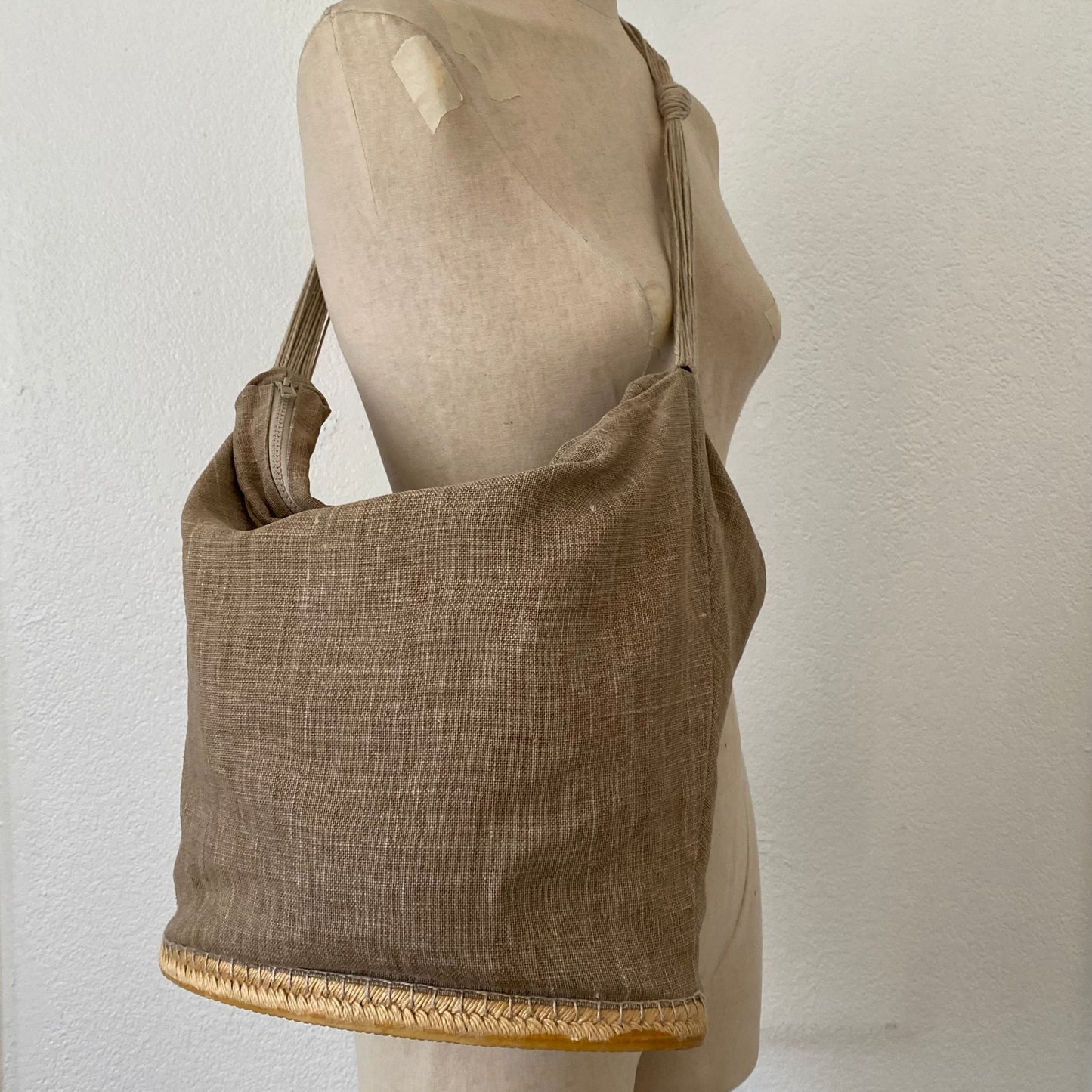 Andre Assous Linen Slouch Espadrille Bag