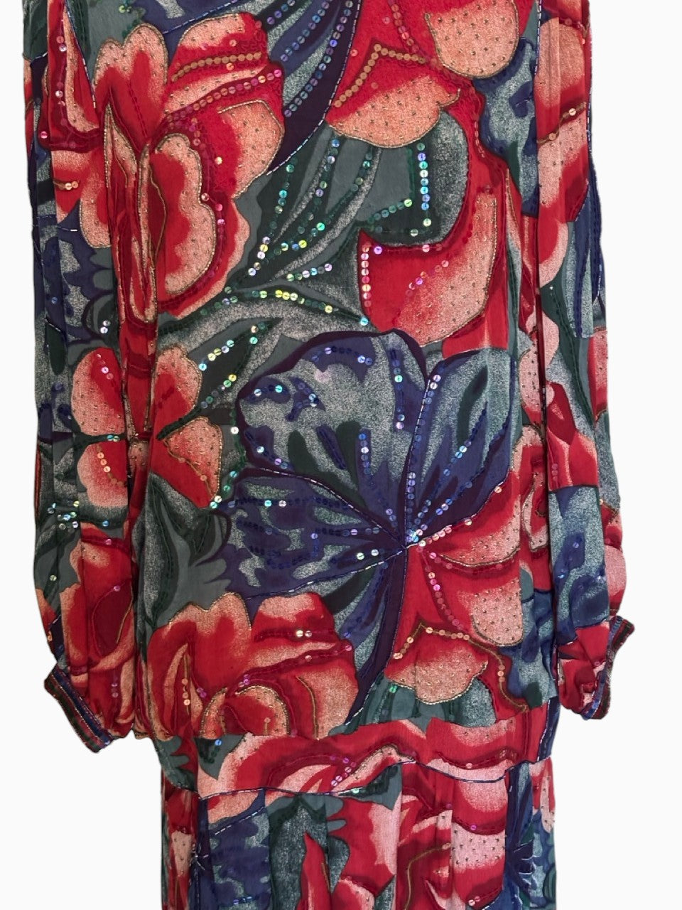 Floral Watercolor Print Dropwaist Dress