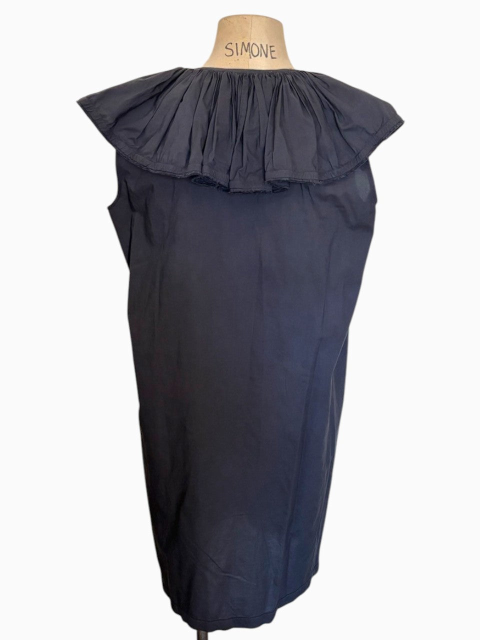 Lanvin High-Low Utilitarian Luxury Cotton Dress Cascading Ruffles