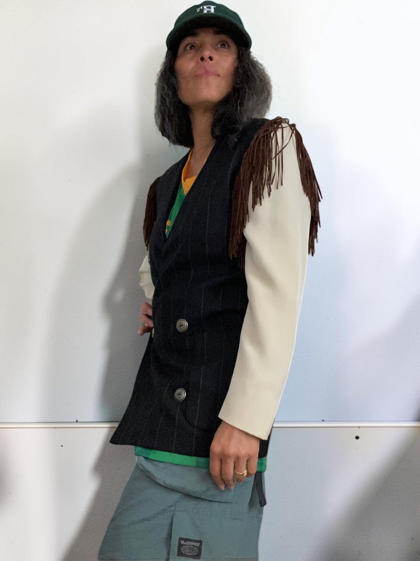 Ozbek Striped Jacket Fringe