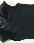 Emilio Pucci  Sequins Rayon Dress Black x Green