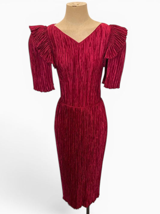 Mary McFadden Silk Pleated Top Skirt Set
