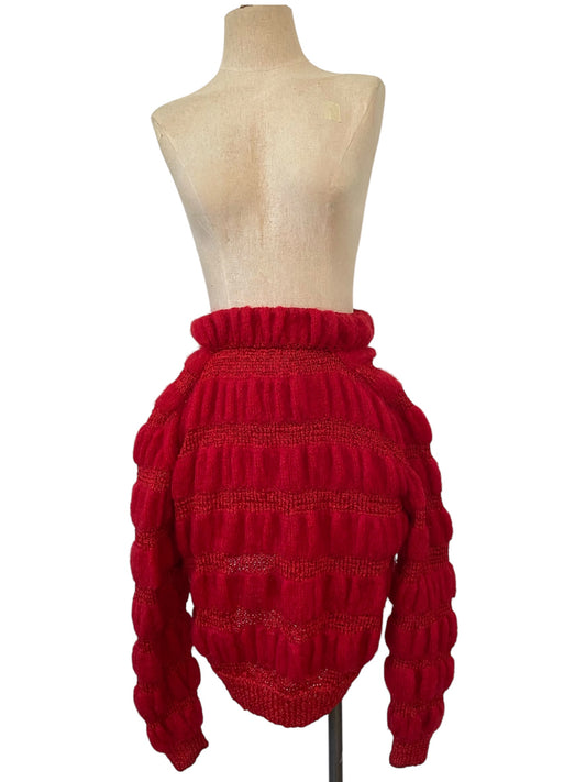 Hand Knit Red Chunky Sweater