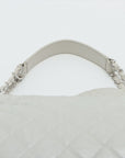 Chanel Matelasse Leather Chain  Hobo Shoulder Bag White