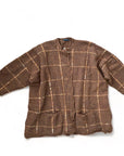 1990s Edy Lyngaas Plaid Wool Oversized Cardigan