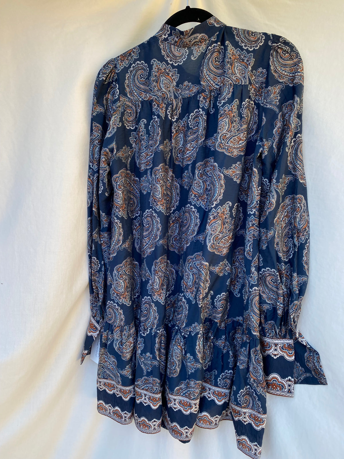 Navy Blue Paisely Boho Mini Dress