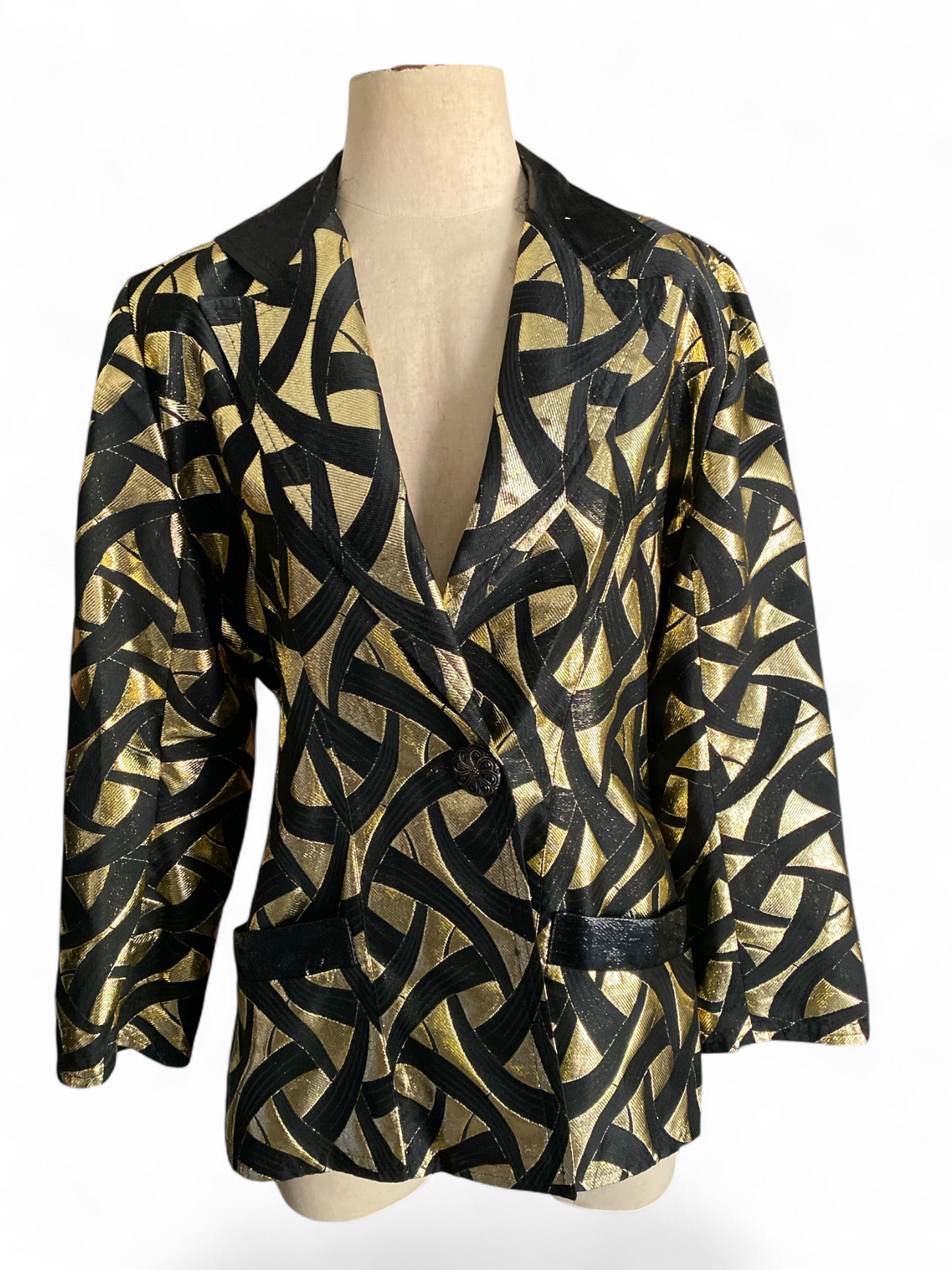 Sheila De Vries Black Gold Lamé Jacket
