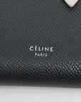 Celine Medium Bifold  Leather Compact Wallet Black x Cream