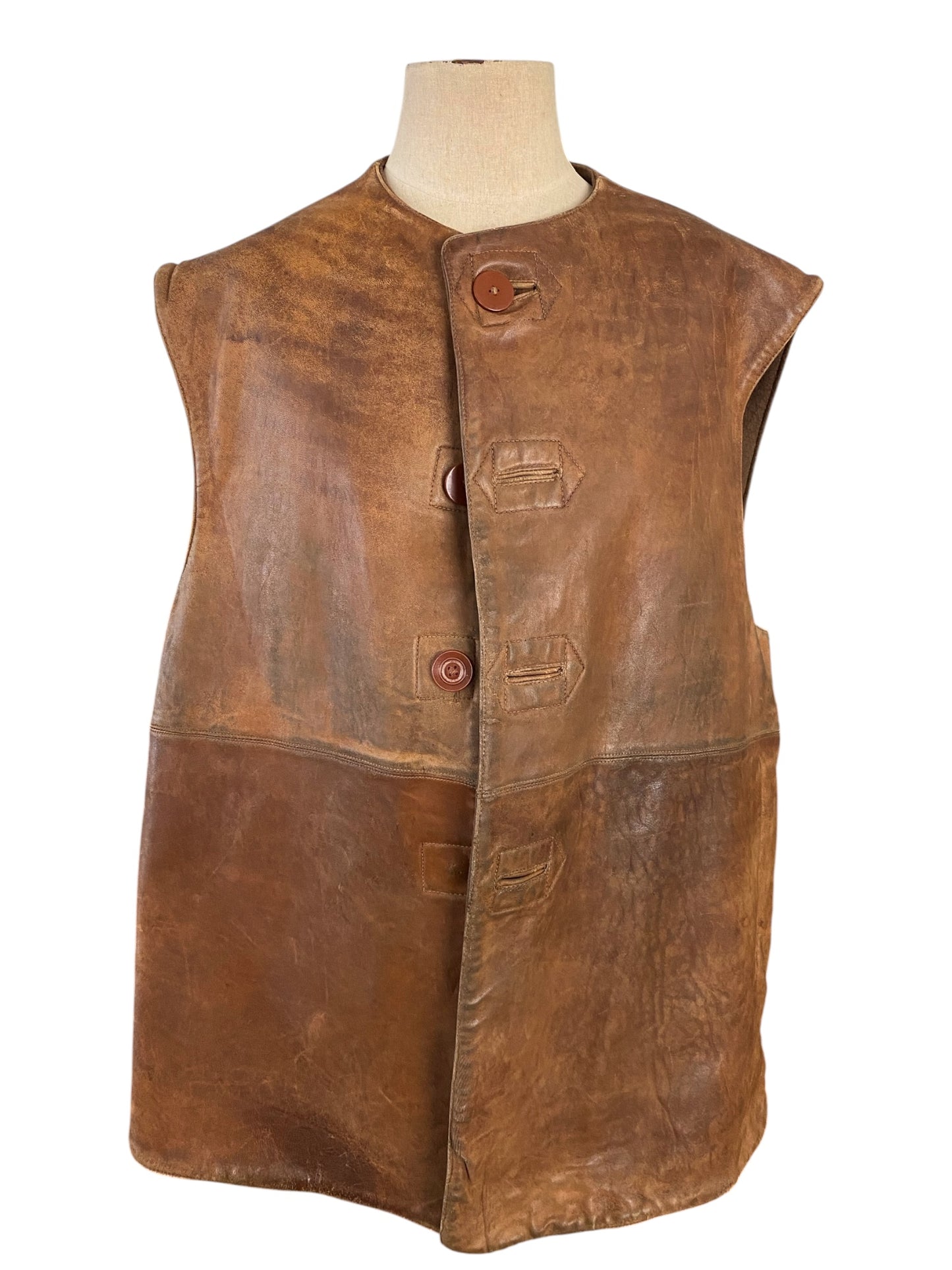 Military Leather Vest