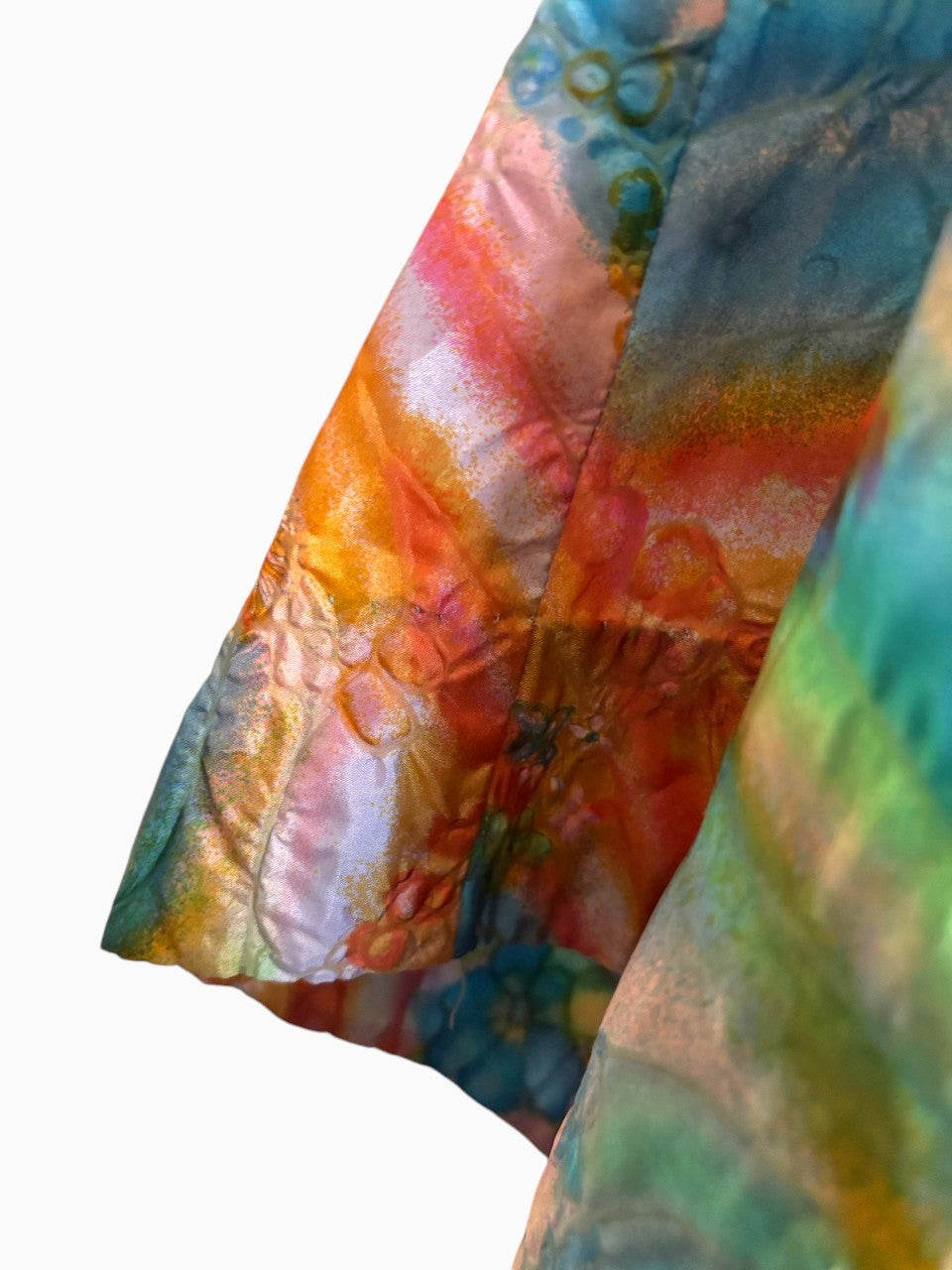 60s Blue Multi Water Color Textural Caftan
