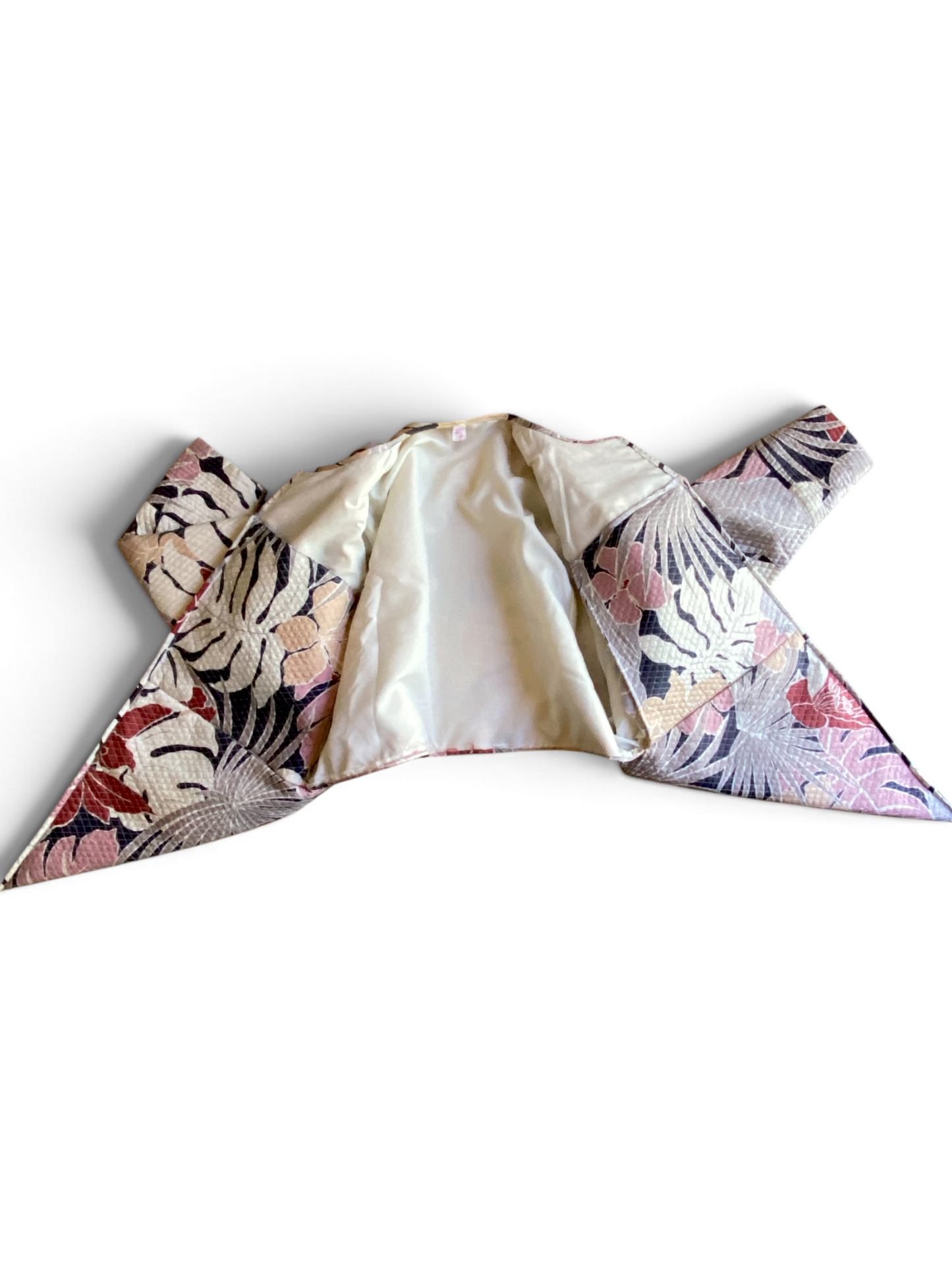 IAMWHATIAM Quilted Tropical Foliage Pointed Jacket